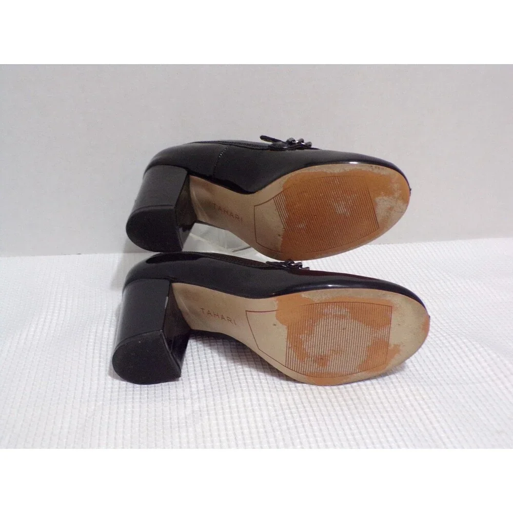 Tahari Lasalla Size 7M Patent Leather & Velvet Black 3